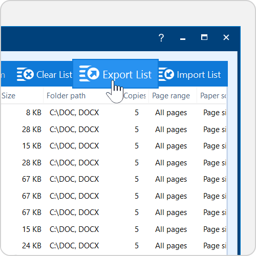 (Optional) Export your File List