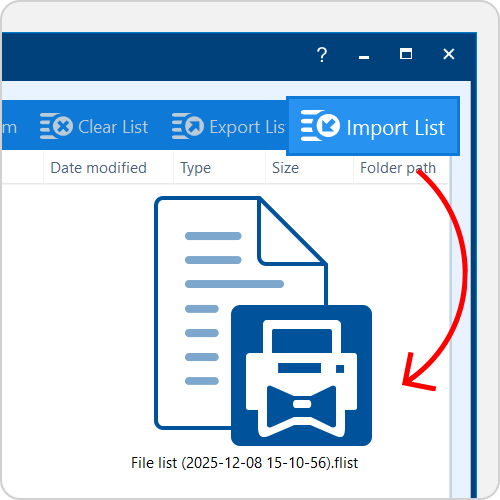 Import your saved File List