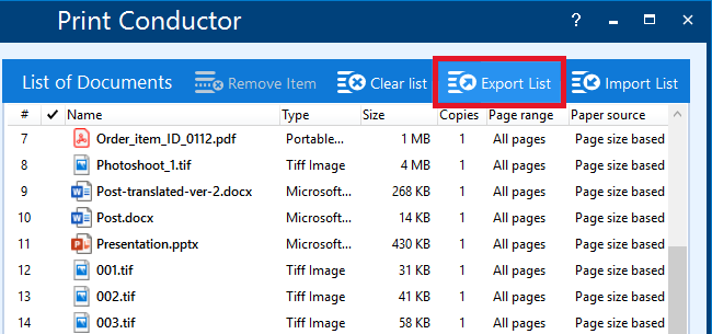 Export a saved list for future use Export a saved list for future use
