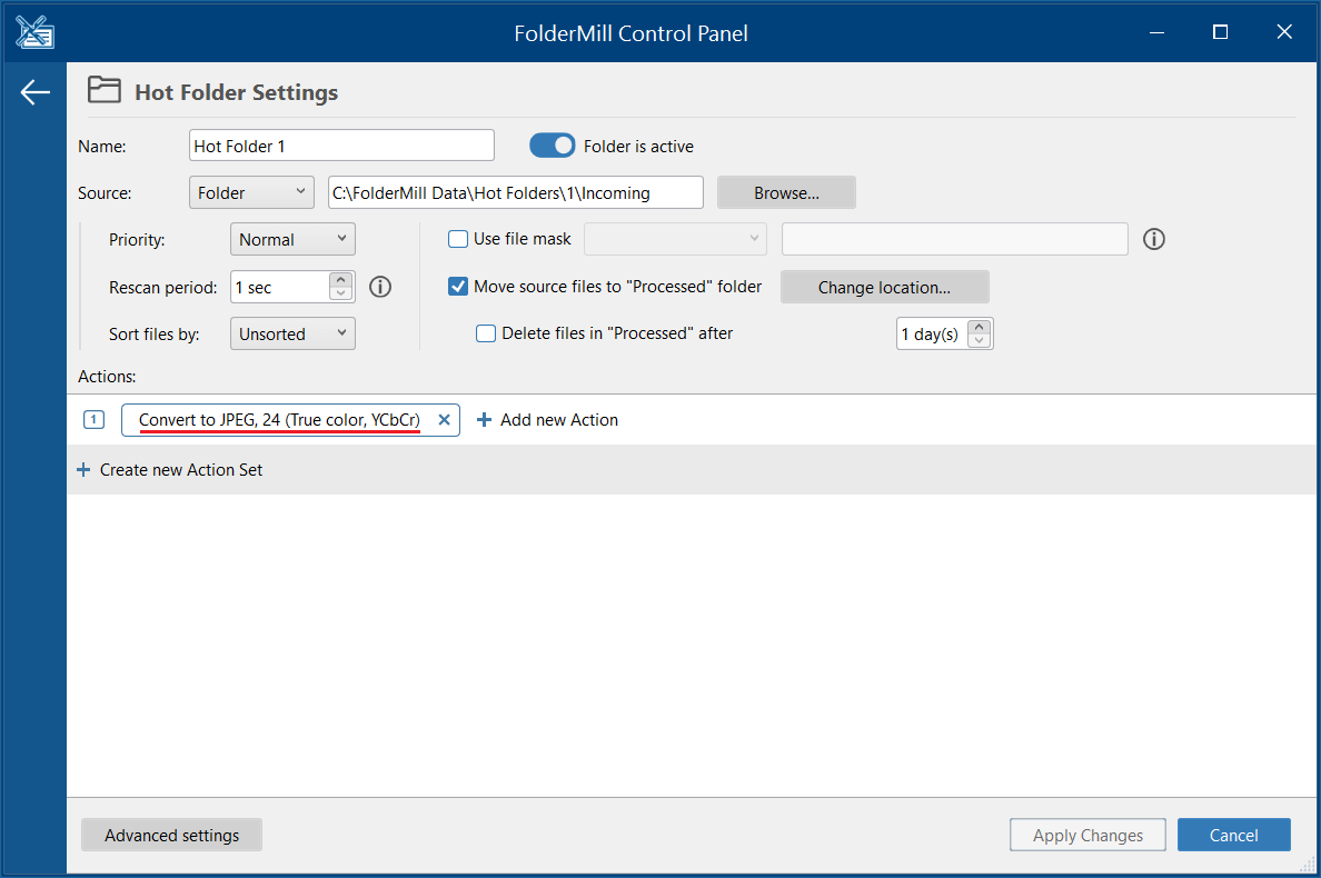 Convert PDF to JPEG automatically in real time with FolderMill