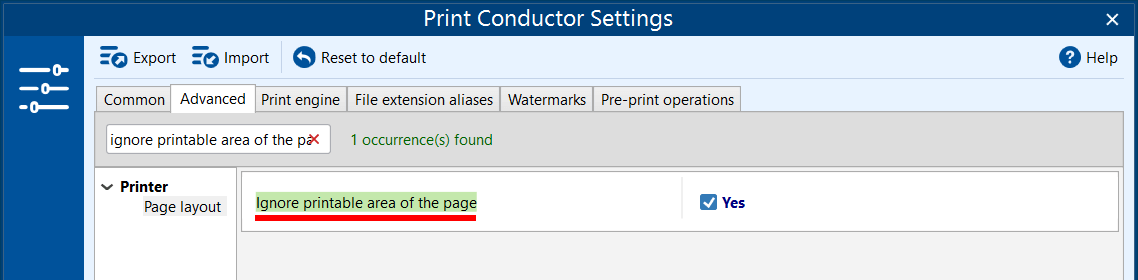 Ignore printable area of the page (printer hardware margins)
