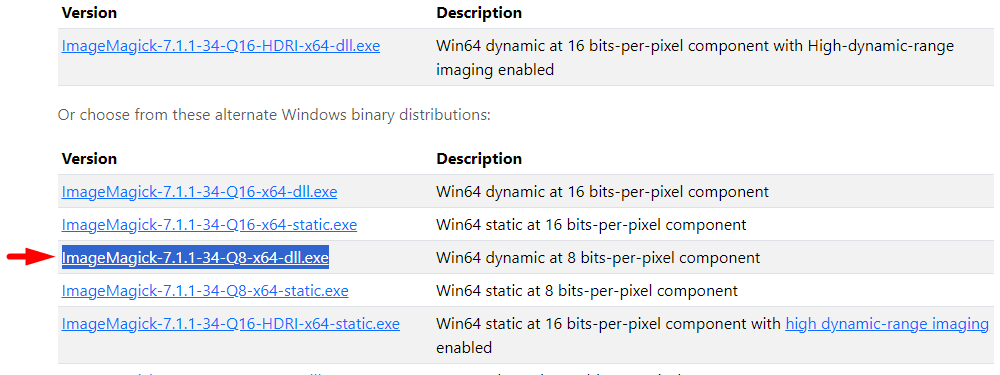 ImageMagick installation file