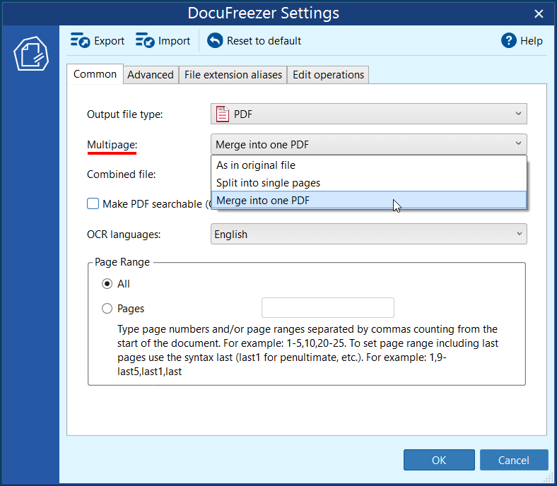 DocuFreezer – Merge into one PDF