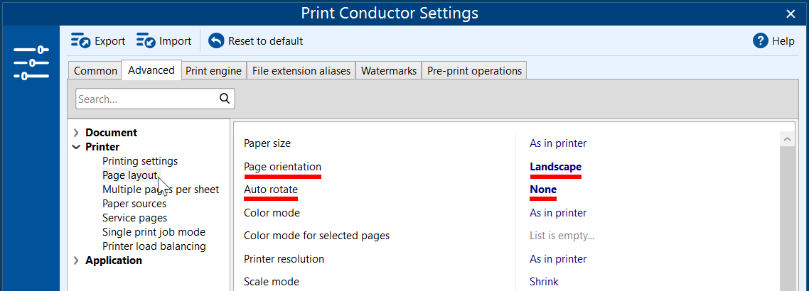 Turn off page auto-rotation