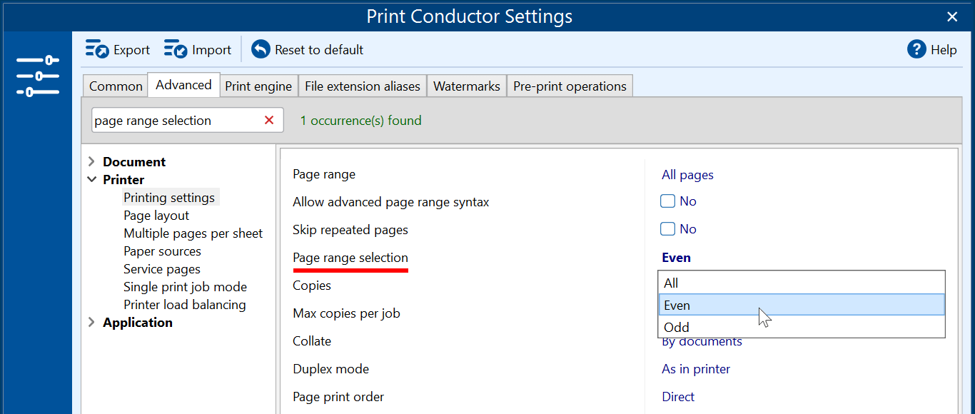 Print odd or even pages only Print odd or even pages only