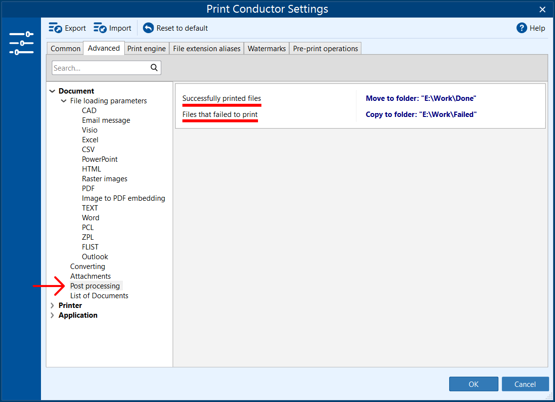 Post-processing actions: move, copy or delete files after printing Post-processing actions: move, copy or delete files after printing