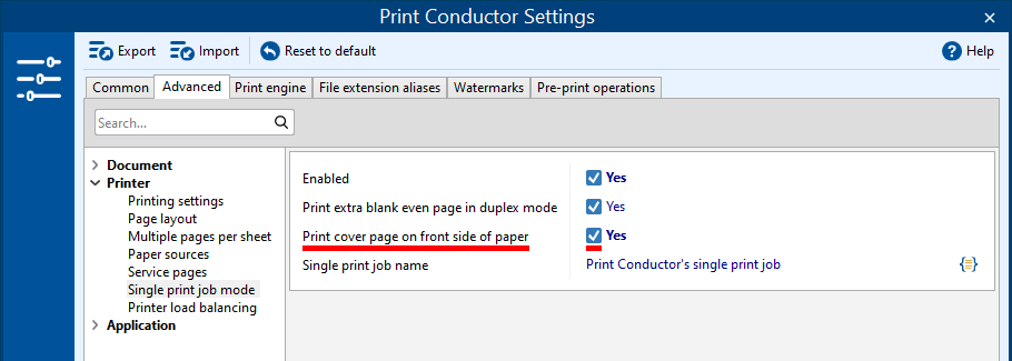 Cover page always on front