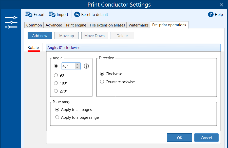 Rotate operation in Print Conductor