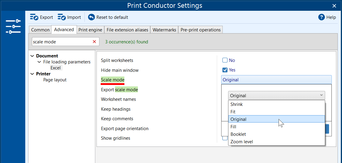 Custom page scaling feature in Print Conductor – Zoom level