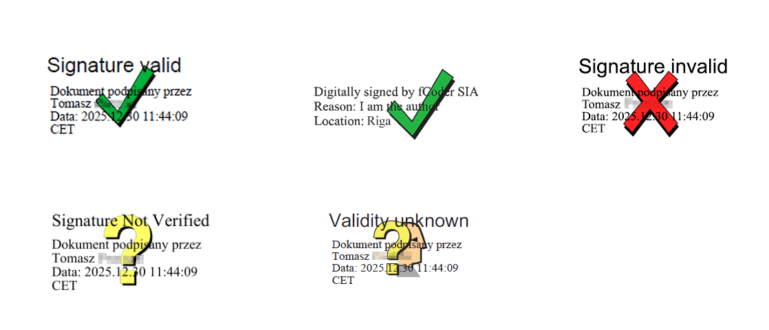 Digital signatures on printed documents